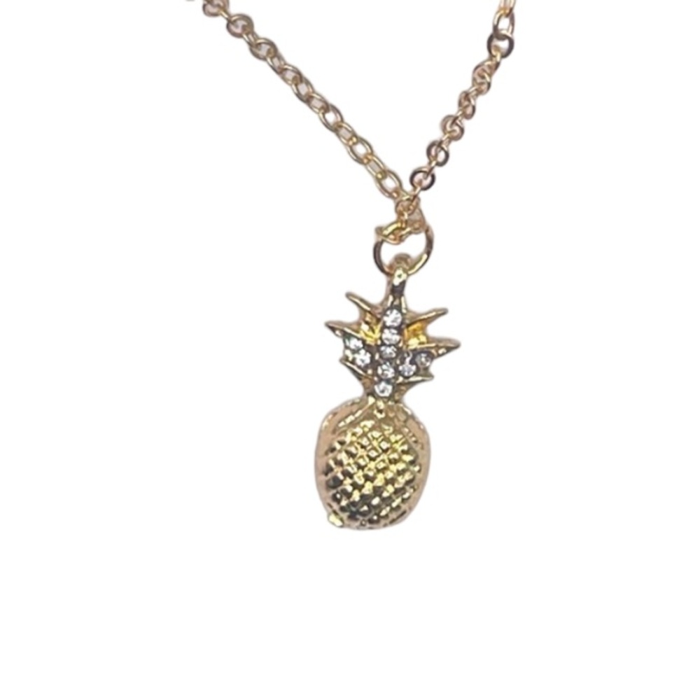 Gold Pineapple Anklet with Rhinestones